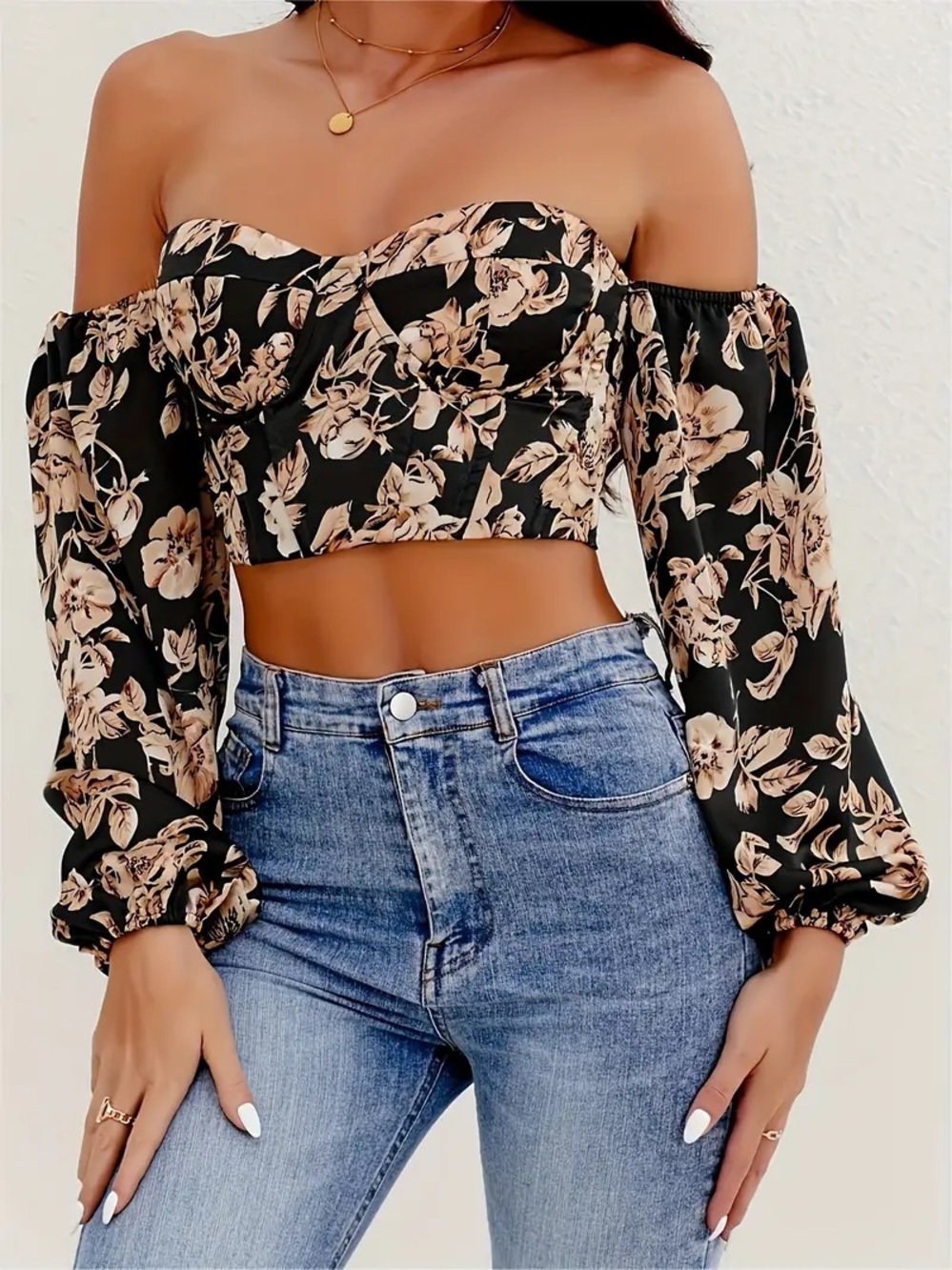 Balloon Sleeve Corset Top - New